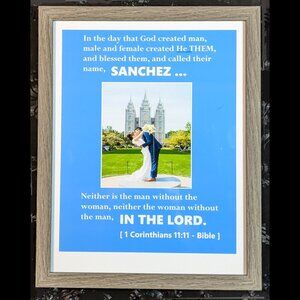 Customized Wedding or Engagement Picture in front of a Church Building or Temple
